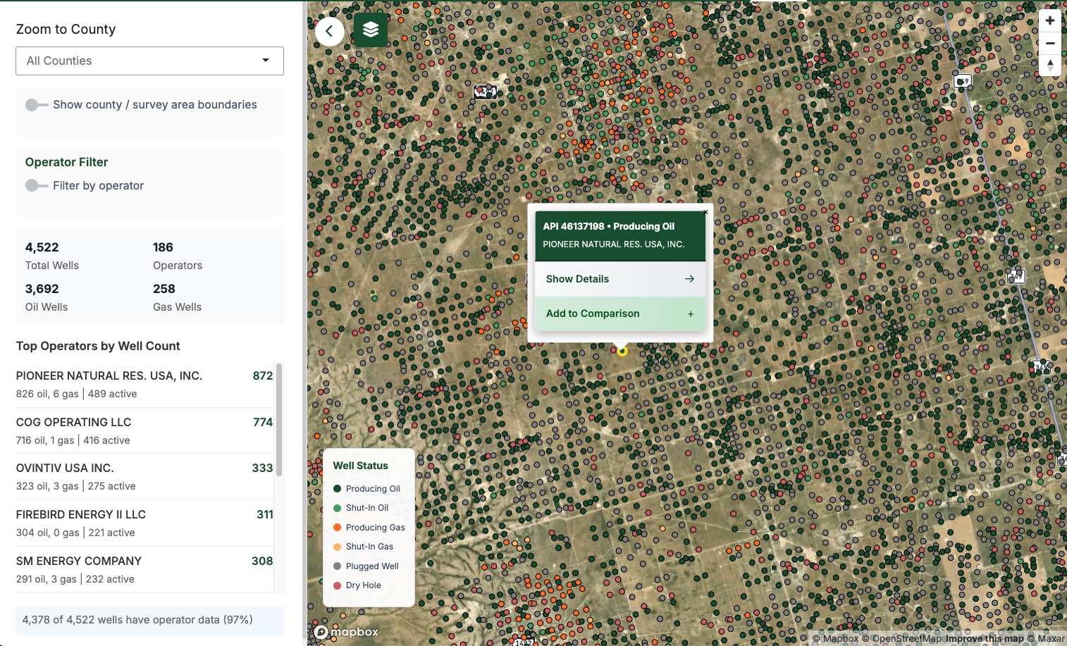 Well and Permit Intelligence Platform - Interactive Texas Wells Map